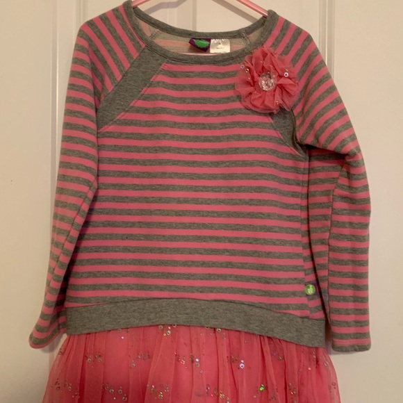 Dolly and Me shirt dress pink and gray girls - Picture 1 of 4